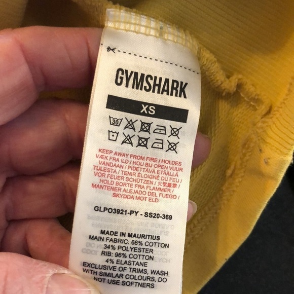 Gymshark Mustard Color Crew Neck Long Sleeve Cropped Sweatshirt Size XS - Picture 11 of 11